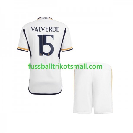 Fußballtrikots Real Madrid Federico Valverde 15 Kinder 2023-2024 Kurzarm Heimtrikotsatz kaufen
